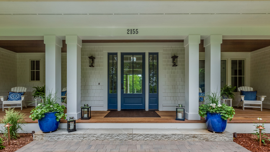 blue painted front door