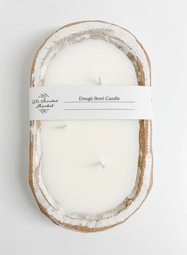 White Dough Bowl 3 Wick Candle
