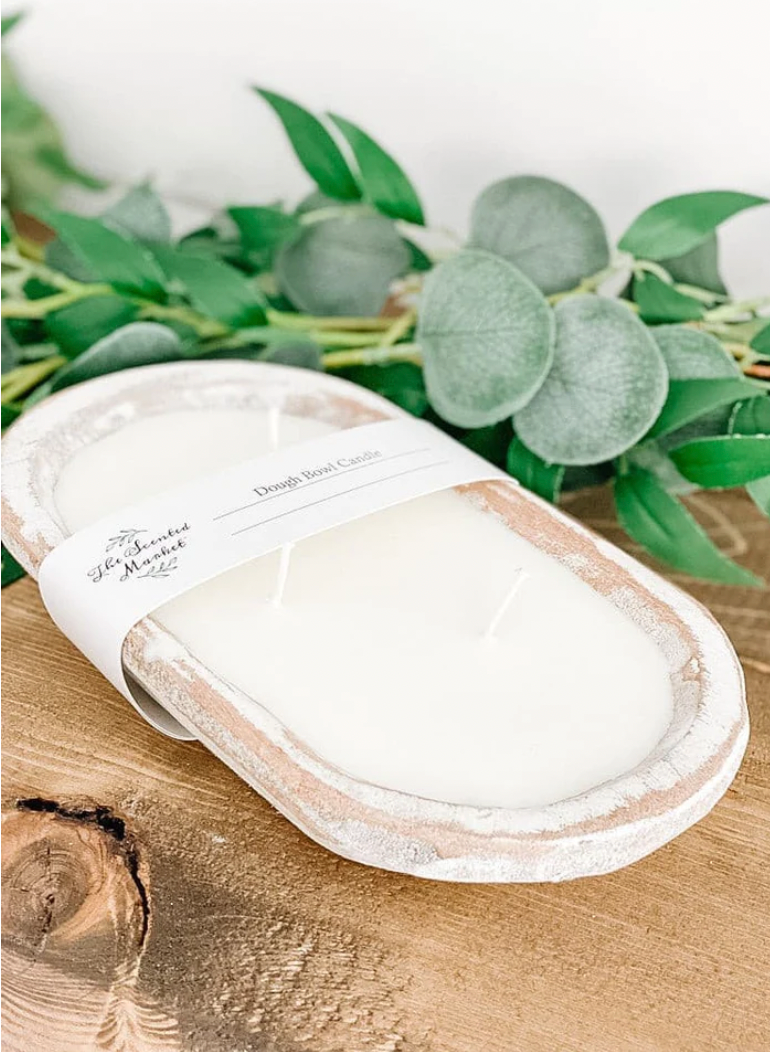 White Dough Bowl 3 Wick Candle