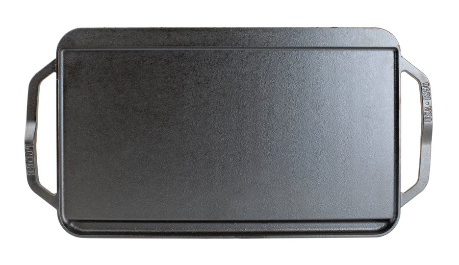 Chef Collection 19.5 x 10 Inch Cast Iron Reversible Grill/Griddle