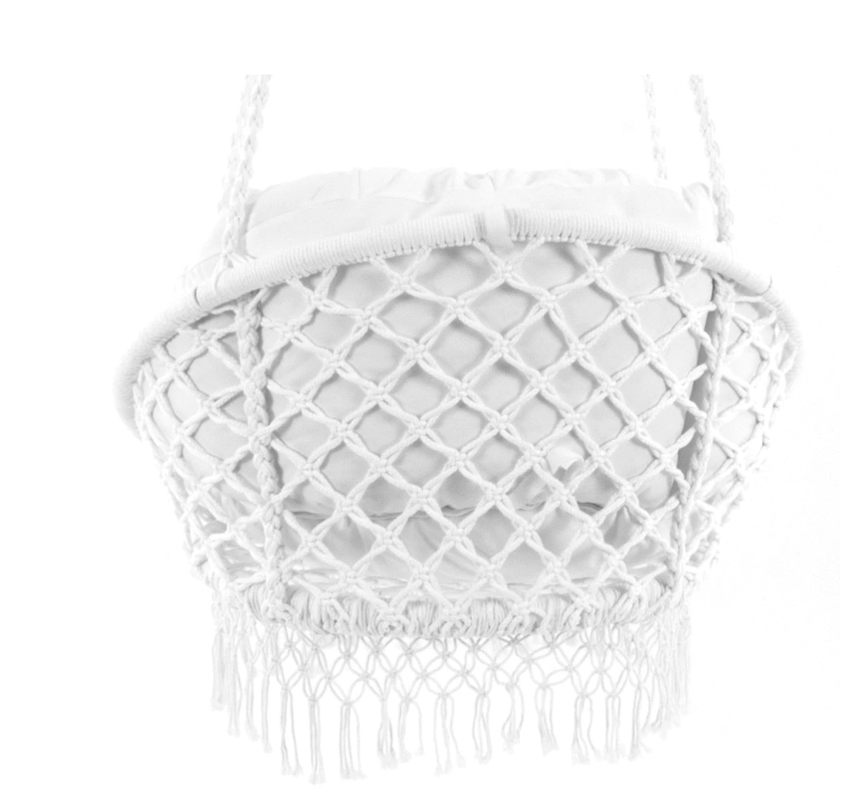 Deluxe Polyester Macrame Chair With Fringe