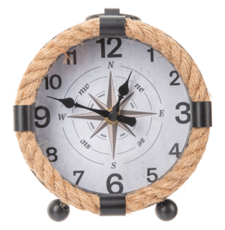 Rope Frame Compass Desk Clock