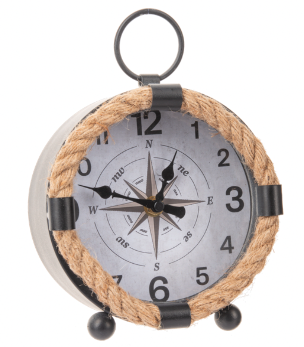 Rope Frame Compass Desk Clock