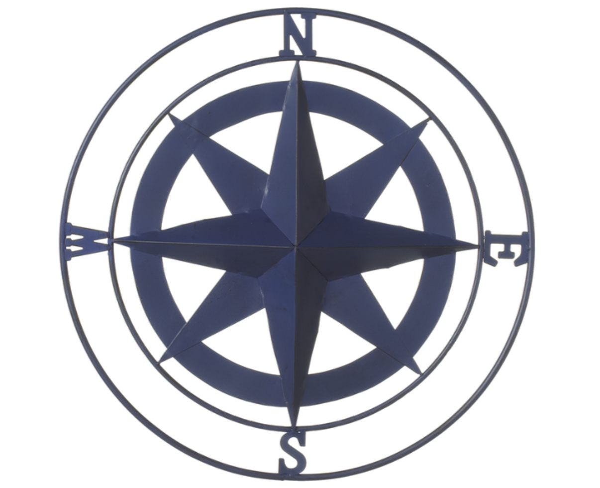 Small Blue Compass Wall Decor