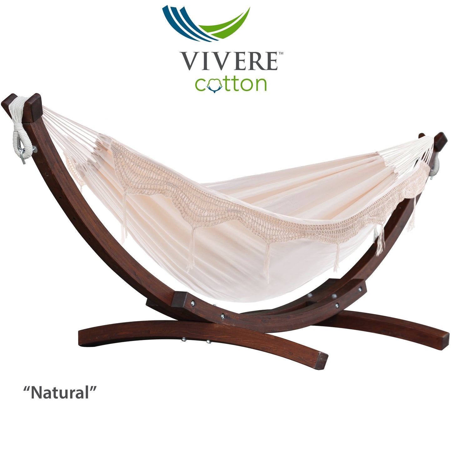 Brazilian Style Cotton Hammock with Pine Stand