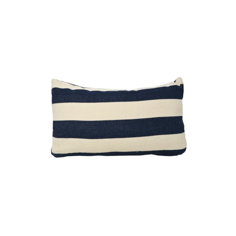 Rectangular Pillow with Navy Stripes