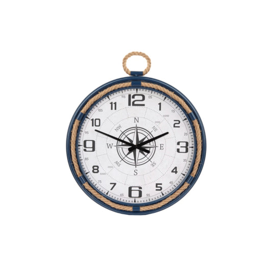 Rope Frame Compass Wall Clock - Navy