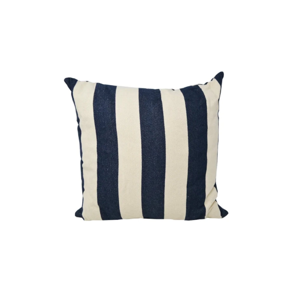 Throw Pillow with Navy Stripes