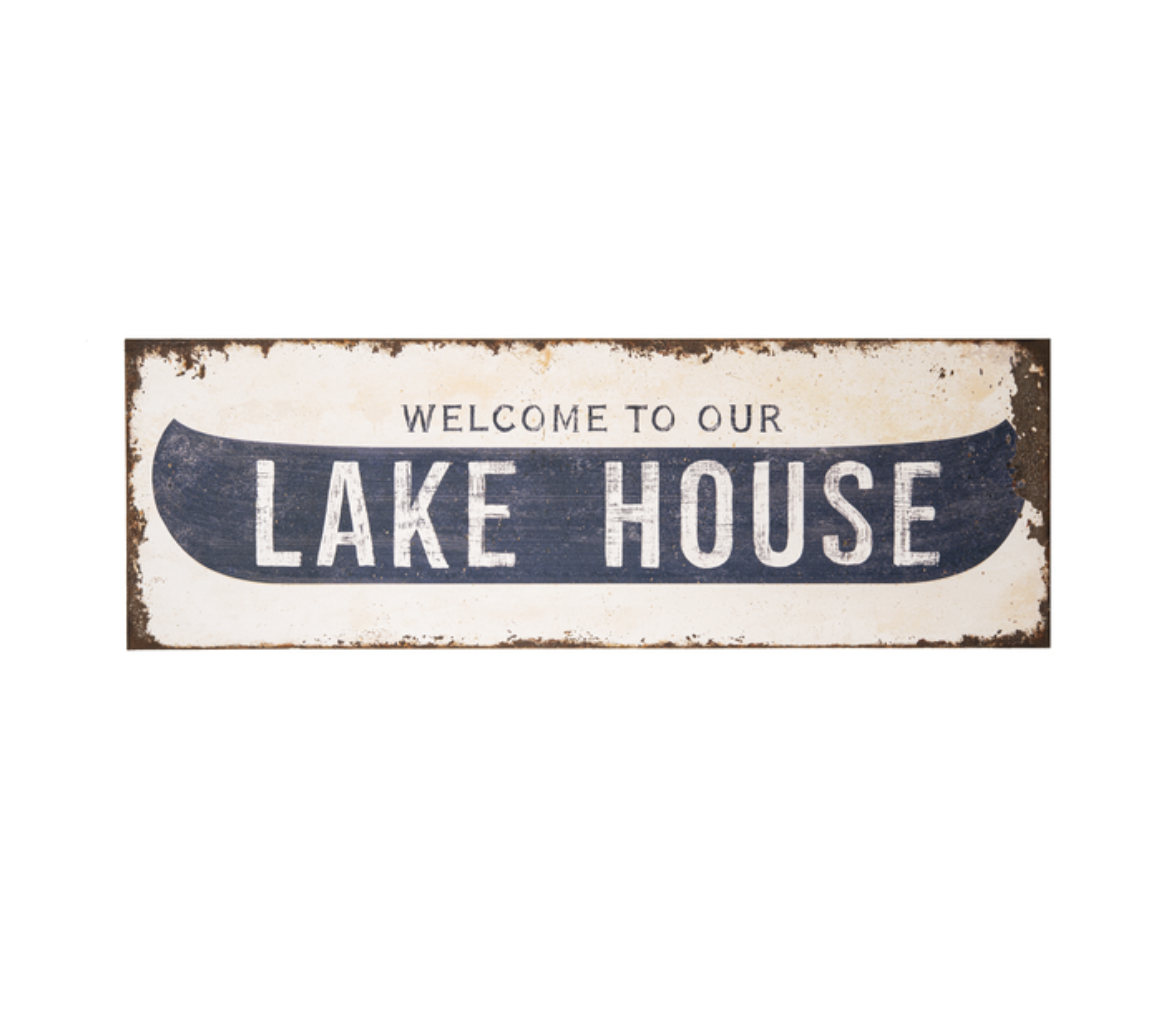 Oversized "Welcome to Our Lake House" Wall Decor
