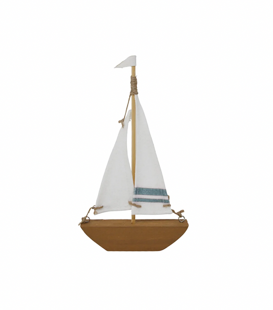 Wooden Sailboat with Two Sails